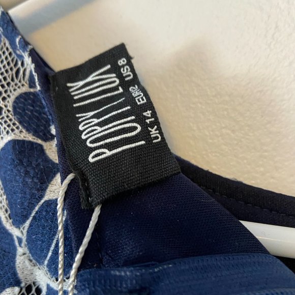 NWT Poppy Lux Size L Blue Lace Summer Dress - Picture 5 of 6